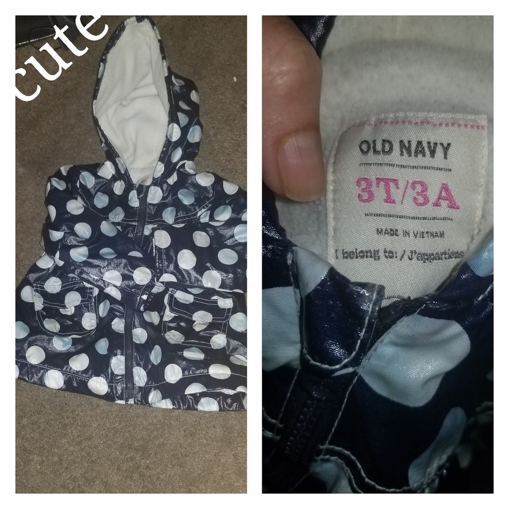 Euc adorable  old navy polka dotted rain jacket